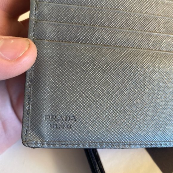 SOLD Gray Prada Saffiano Leather Bifold Wallet - Picture 3 of 12